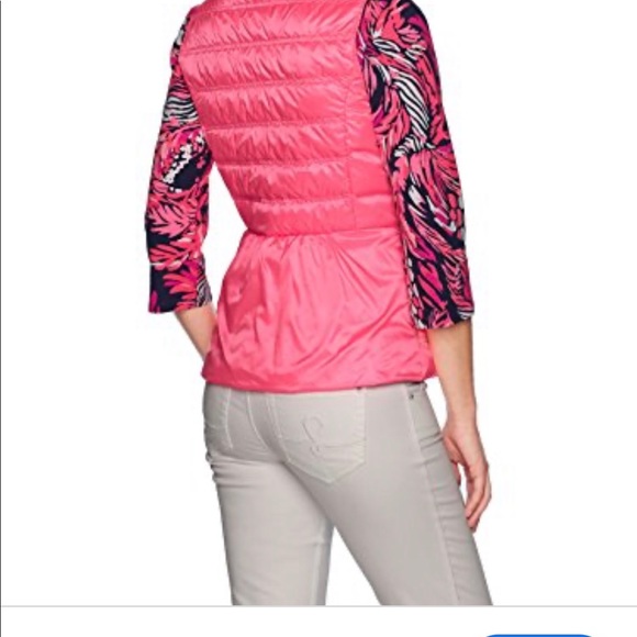 Lilly Pulitzer Elana Puffer Vest In Pink Sunset SZ XS - Picture 2 of 7